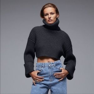 ❤️NWT ZARA RIBBED CROPPED TURTLENECK SWEATER